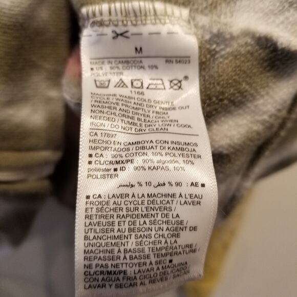 Old Navy Tie Dye Hoodie Yellow Gray Pink Zipper Jacket Juniors Size M - Picture 6 of 12